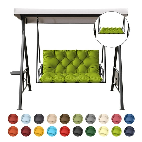 Kimunuk Outdoor Swing Cushion , 40" X 40" X 5" Waterproof Bench Chair Replacement Cushion with 6 Ties for Patio Porch, Grass Green