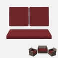 thumbnail image 1 of Kimunuk 3 Piece Wicker Chair Cushions, Waterproof Patio Loveseat Chair Cushions Set for Outdoor Indoor Furniture, Burgundy, 1 of 6