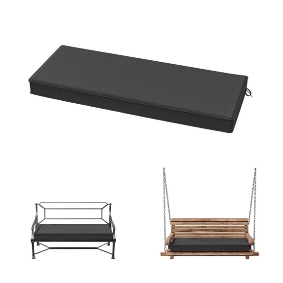 Kimunuk Outdoor Bench Cushion 48" x 18" x 3.5" Memory Foam Bench Cushion Waterproof Porch Swing Pad for Patio Furniture with Strap, Grey