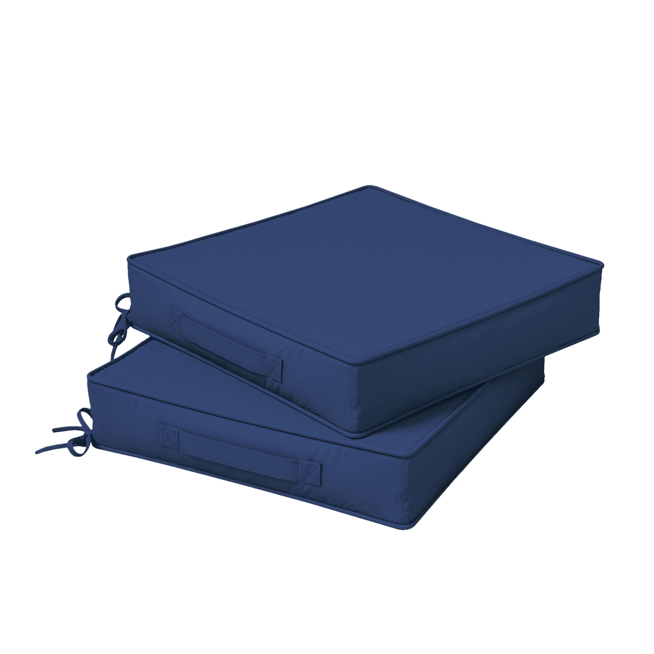 Kimunuk Outdoor Chair Cushions set of 2, 18.5" x 16" Zipped Waterproof Outdoor Seat Cushions Couch Pads with Ties for Patio Furniture, Blue