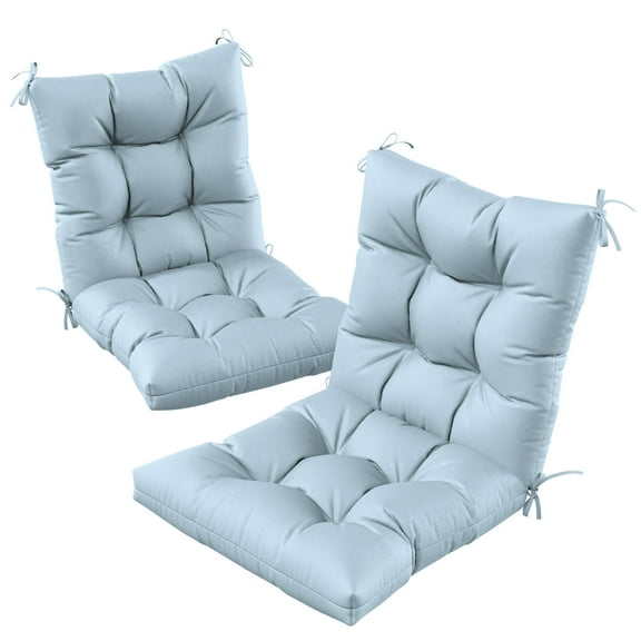 Kimunuk Outdoor Chair Cushions Set of 2, 42 x 21 x 5 in Non Slip Porch Swing Cushion Seat Back Cushions with Ties for Indoor Patio Rocking Chair, Sky Blue