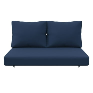 Kimunuk Outdoor Loveseat Cushion Set, Water Repellent, Fade Resistant, Cushion Set for Couch, Bench, and Swing, 46" x 26" x 5", Navy