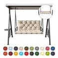 thumbnail image 1 of Kimunuk Outdoor Porch Swing Cushion, 40" X 40" X 5" Waterproof Bench Chair Replacement Cushion with 6 Ties for Patio, Cream, 1 of 7