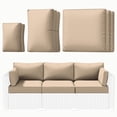thumbnail image 1 of Kimunuk Outdoor Replacement Cushions for Patio Furniture, 4" Foam High-Density, 8-Piece Water-Resistant Outdoor Cushion for 3-Seat Sectional Patio Conversation Sets, Liner&Cover, Sand, 1 of 7