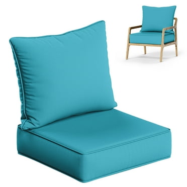 Kimunuk Outdoor Deep Seat Cushion Set, 24" x 24" x 6.5" Patio Furniture Chair Cushions Replacement for Sofa Couch, Lake Blue