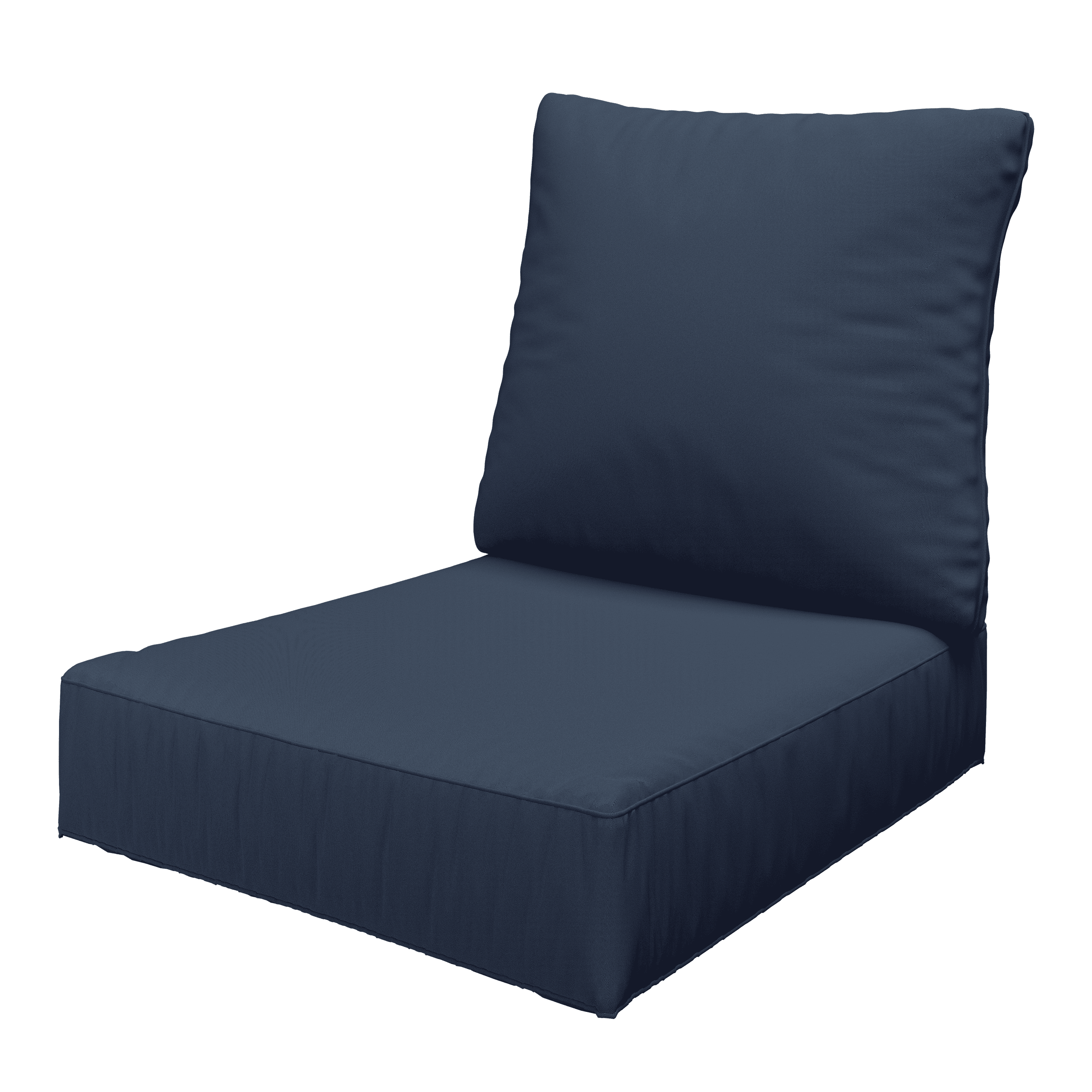 Kimunuk Selections Outdoor Deep Seat Cushion Set, 24 x 24 x 6.5, Water Repellant, Fade Resistant, Deep Seat Bottom and Back Cushion for Chair, Sofa, and Couch, Navy