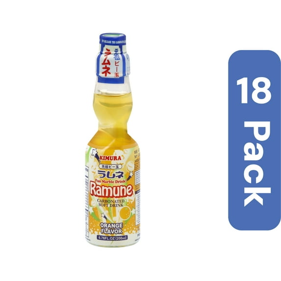 Kimura Ramune Orange 6.76 oz (Pack Of 18)