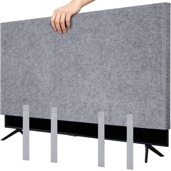 Kimwason TV Moving Cover 65 Inch, TV Dust Cover for Flat Screen 60"-65", Anti-Scratch Felt TV Cover with Bottom Strap for Renovation Painting Storing