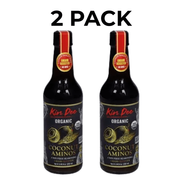 Kin Dee Organic Coconut Aminos Soy-Free 50% Less Sodium 2 Pack 8.4 oz
