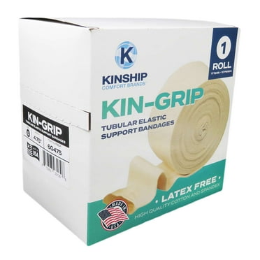 KinGrip Tubular Elastic Support Bandages by Kinship Comfort Brands Tubular Bandage Protects Fragile Skin Latex-Free Wound Care for Edema and Lymphedema Support | Made in USA | Size G 4.75”x 10 MTR