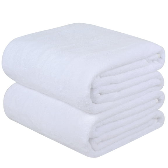 KinHwa Microfiber Bath Towel 2 Pack Large Bathroom Towel Set,  Ultra Absorbent Shower Towel Set, Fast Drying Bath Sheets for Spa, Swimming, Pool -White