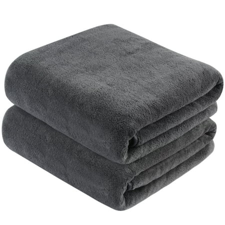 KinHwa Microfiber Towels & Washcloths, Dark Gray, 2 Count