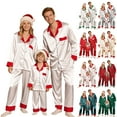 thumbnail image 1 of KinKnit Family Christmas Pajamas Matching Sets 2025 Cozy Satin Pjs Outfits, Plus Size Christmas Themed Costumes for Family, 1 of 7
