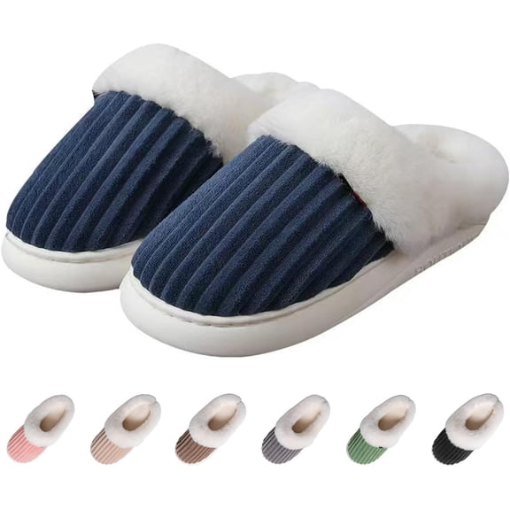 KinKnit Women's Fuzzy Slippers Fluffy Warm Winter House Shoes with Memory Foam for Indoor and Outdoor