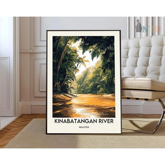 Kinabatangan River Sabah Poster, Unframed Paper Poster 8x10in