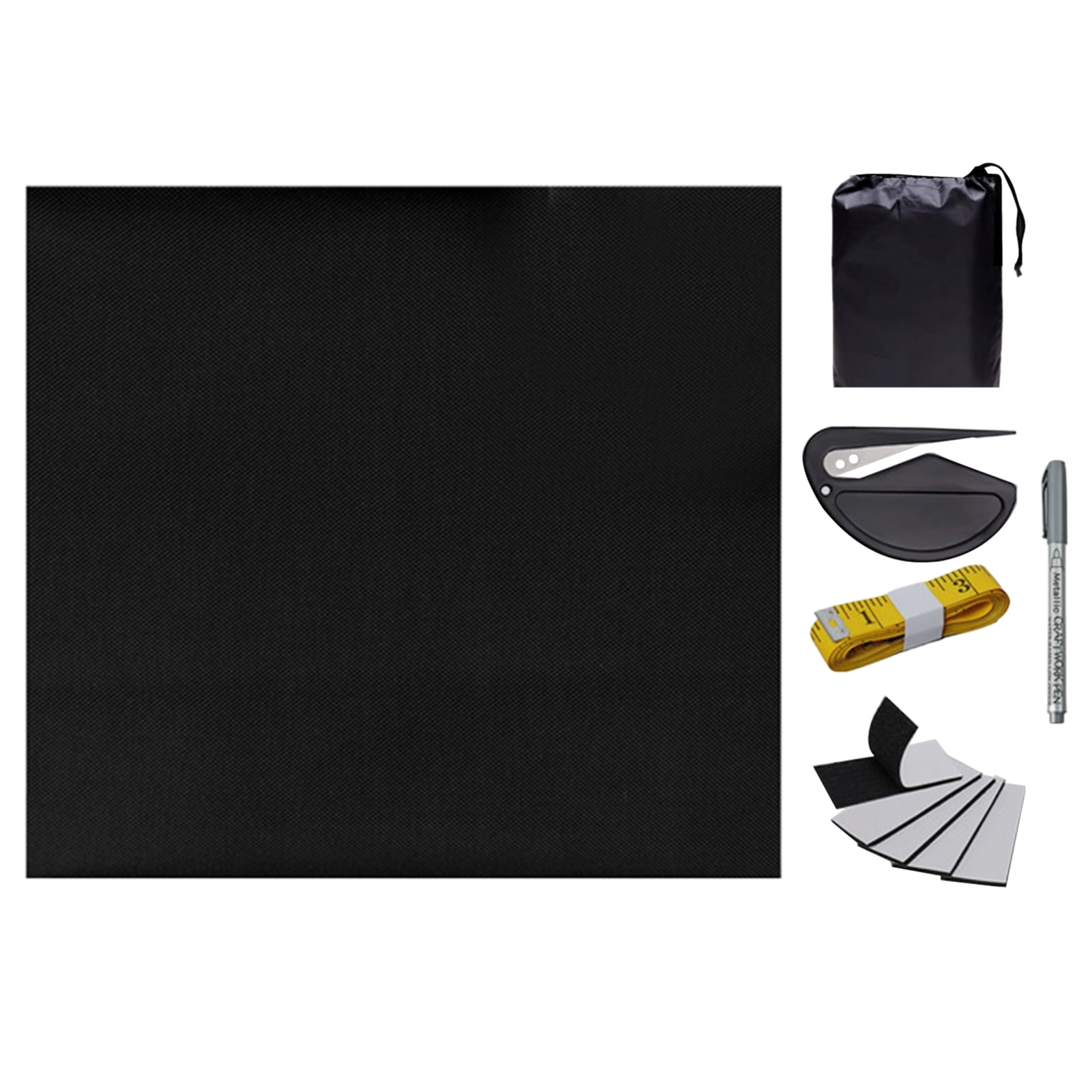 Kinaerty 1 Set Blackout Curtains Portable Blackout Blinds Privacy Blackout Window Film for Home Bedroom Office