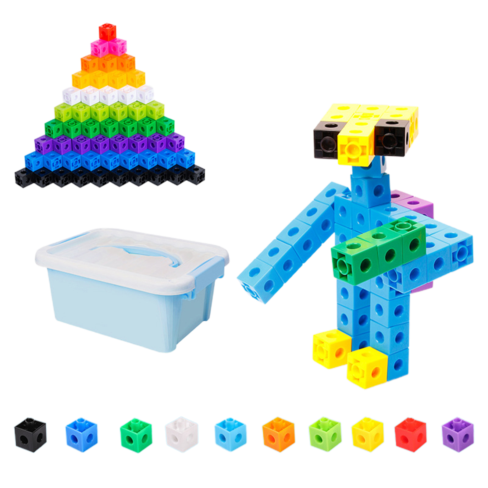 Kinaerty 100/150/200/300/400Pcs Building Block Toy Colorful Stacking ...