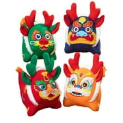 Kinaerty 2024 Chinese New Year Dragon Plush Toy with Lanyard Tassel Dragon Mascot Doll Pendant Hanging Ornament Chinese Lunar New Year Gift