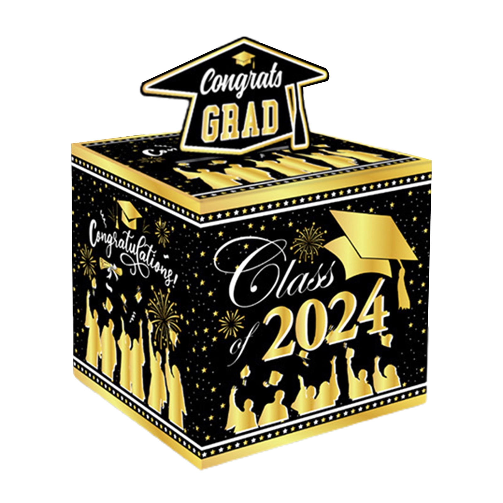 Graduation Containers Kinaerty 2024 Graduation Money Gift Box with Clear Bag Pull-out Money ...