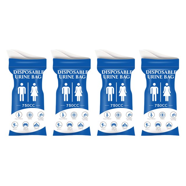 Kinaerty 4Pcs 750CC Disposable Urine Bag Leakproof Portable Travel Self