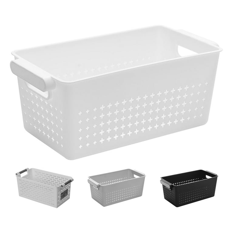 Kinaerty Mini Baskets Space Saving Storage Baskets with Double Handle Mini Plastic Baskets Hollow Out Design Desktop Storage Bin Easy to Use Mini Bins for Home Walmart