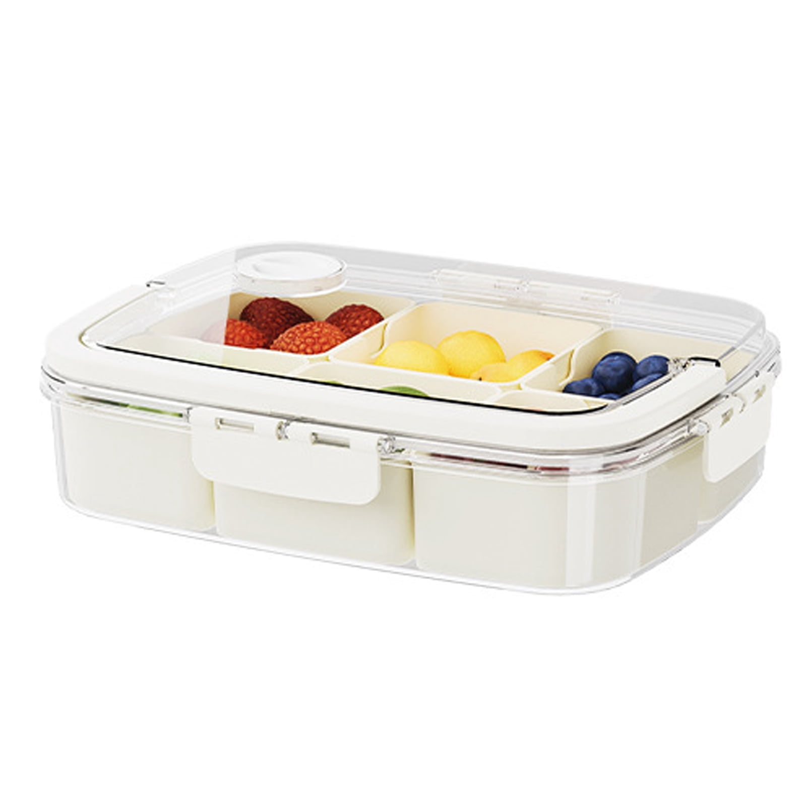 Kinaerty Snack Container Crisper Box with Silicone-Sealed Lid Portable ...