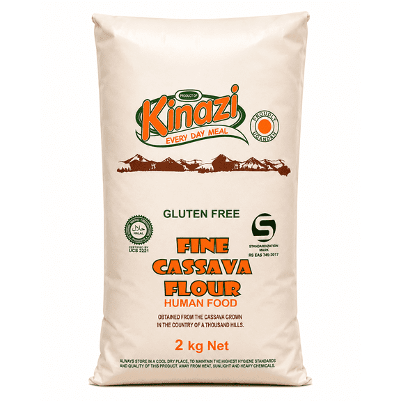 Kinazi Cassava Flour, 4.4 lbs, Gluten Free, Ugali & Baking