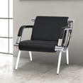 thumbnail image 1 of Kinbor 1-Seat Office Reception Waiting Room Chair Office Guest Chairs & Reception Chairs PU Leather Seat, Black, 1 of 8