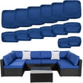 Kinbor Outdoor Patio Wicker Sofa Furniture Seat Cover 14 Piece Set