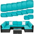 thumbnail image 1 of Kinbor 14 Piece Patio Cushion Covers Replacement, Outdoor Patio Wicker Sofa Washable Cushion Slipcovers with Zipper, Turquoise, 1 of 8