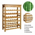 thumbnail image 1 of Kinbor 36-Bottle Bamboo Wine Rack Storage Countertop Free Standing with Drawer, 1 of 7