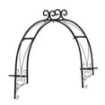thumbnail image 1 of Kinbor 38.6" x 40.1" Metal Garden Trellis for Climbing Plants Wall Mounted, Outdoor Garden Arch with 2 Planter Rings, Vines Flowers Pot Trellis Plant Support, Black, 1 of 8