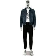 Kinbor 6Ft Silver Full Body Male Mannequin - Tall Male Mannequin with Stable Metal Base Dress Form Display with Adjustable Head and Arms, Detachable Manikins