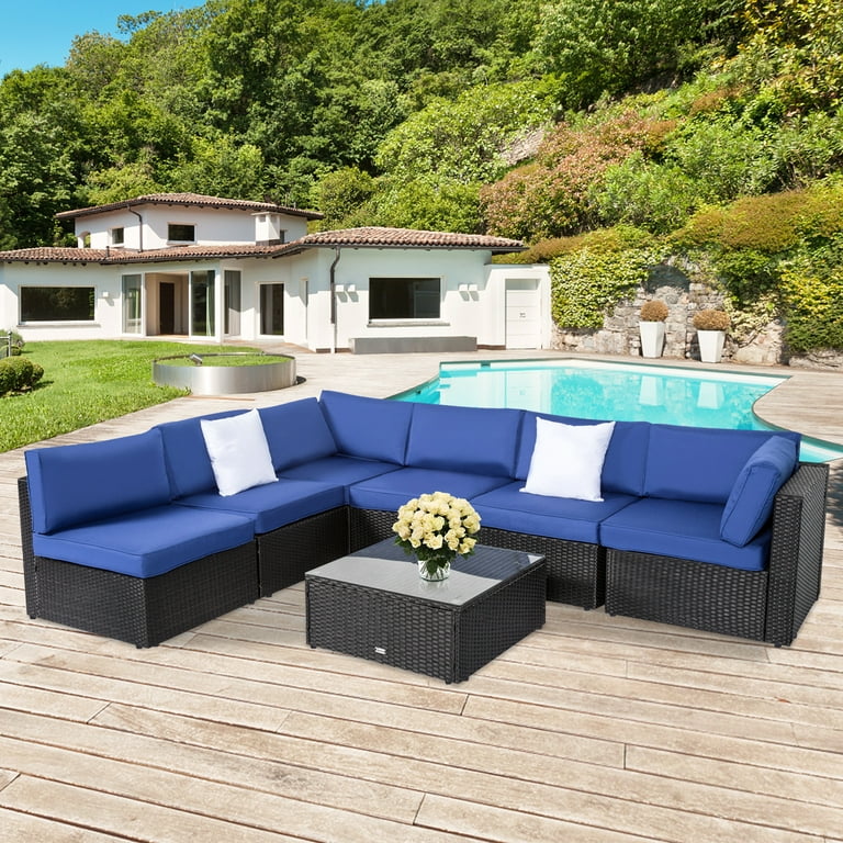 Kinbor 7pcs outdoor patio furniture sectional hotsell