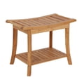 thumbnail image 1 of Kinbor Bamboo Shower Bench Bath Spa Seat with Storage Shelf Organizer, 1 of 5