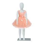 Kinbor Kid Mannequin Full Body, 43.3Inch Child Mannequin with Adjustable Metal Base for Window Display, White