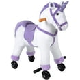 thumbnail image 1 of Kinbor Kids Ride on Rocking Plush Toy Walking Horse W/ Wheels & Neigh Sound, White, 1 of 8