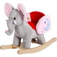 thumbnail image 1 of Kinbor Kids Rocking Plush Horse Toy Rocking Elephant Wooden Ride On Toy with Sound & Seat Belts, Gray, 1 of 8