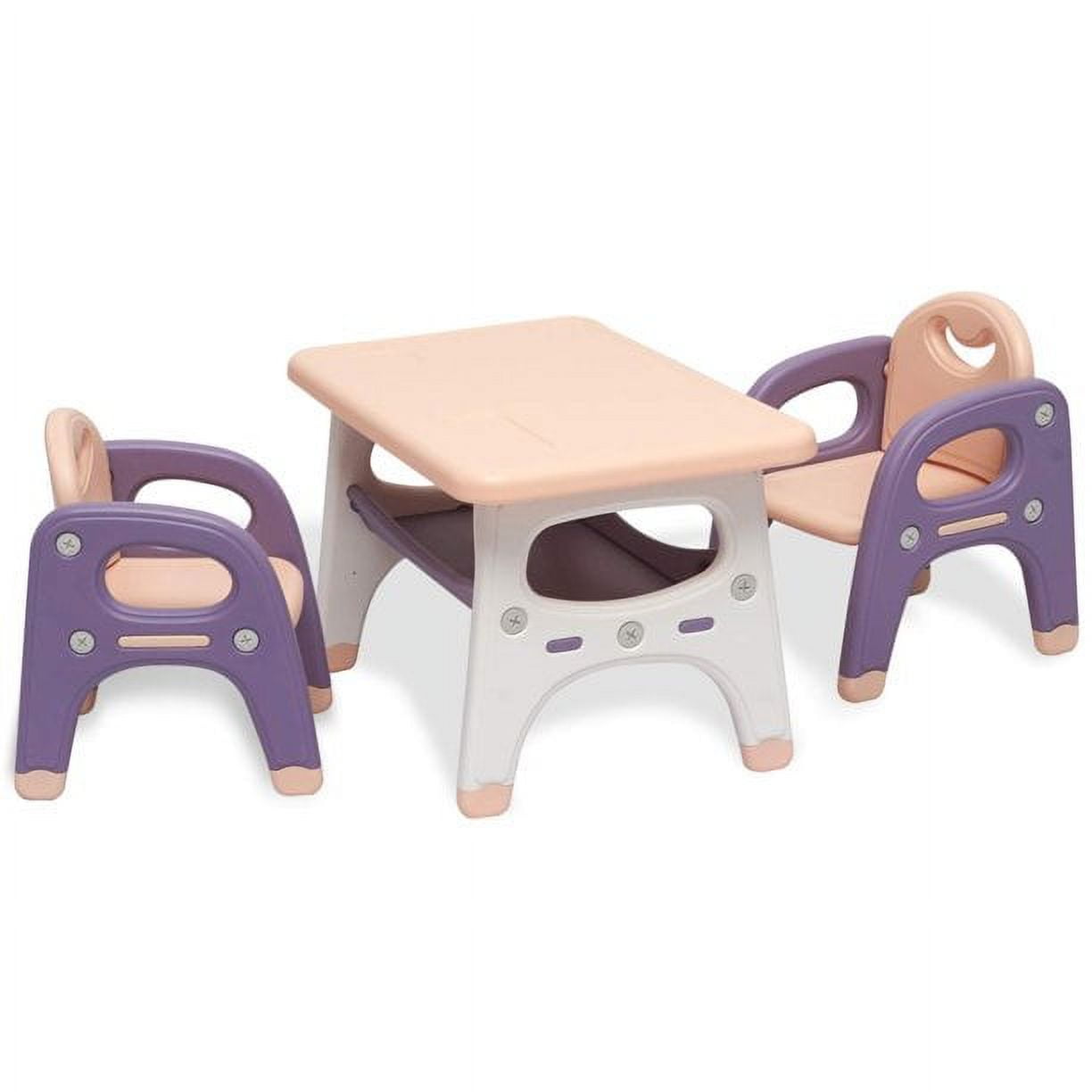 Kinbor Kids Table and 2 Chair Set with Storage Activity Table Desk
