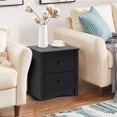 thumbnail image 1 of Kinbor Nightstand Sofa Side End Table with 2 Drawers Accent Table, Black, 1 of 6
