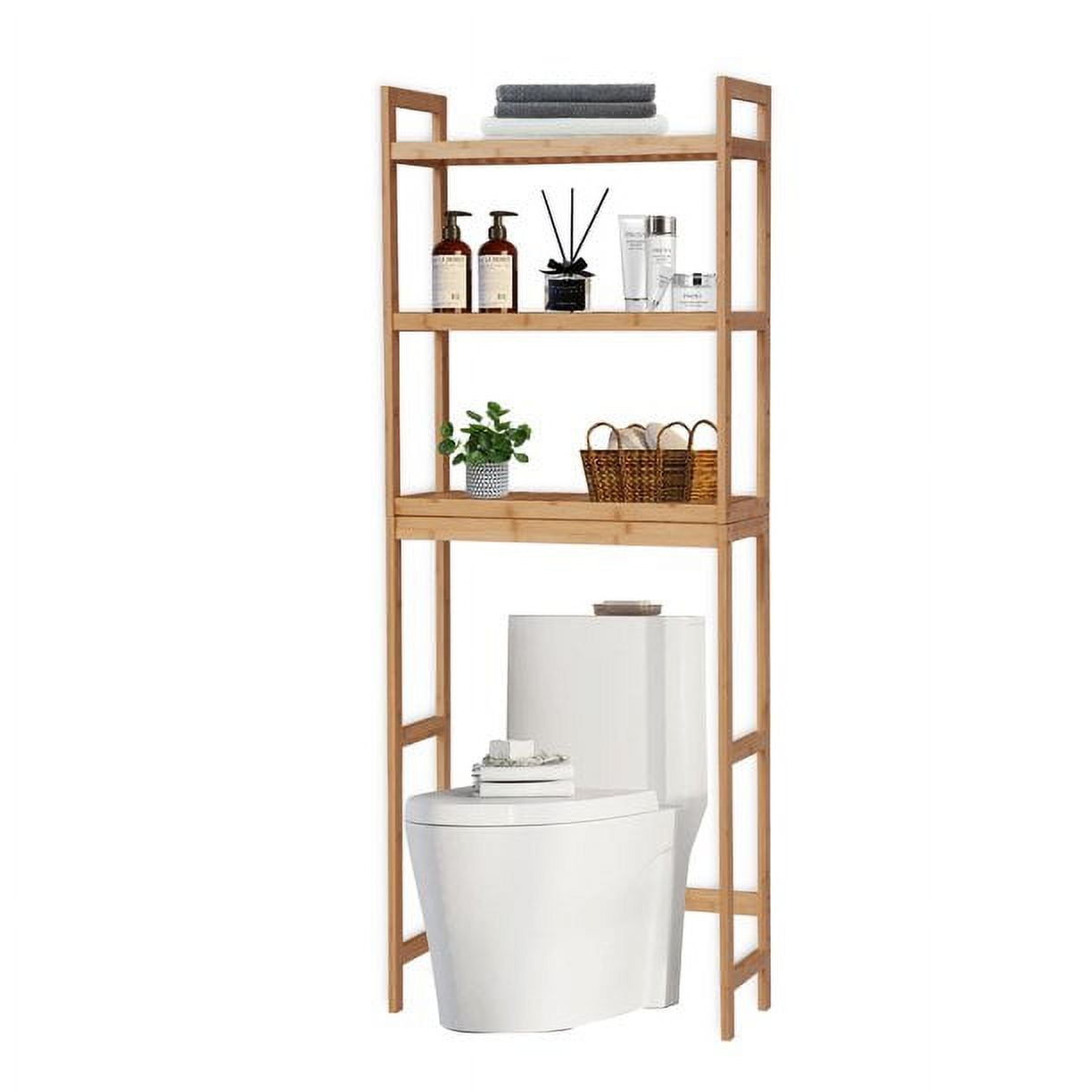 Kinbor Over the Toilet Storage Bamboo 3Tier Bathroom Space Saver