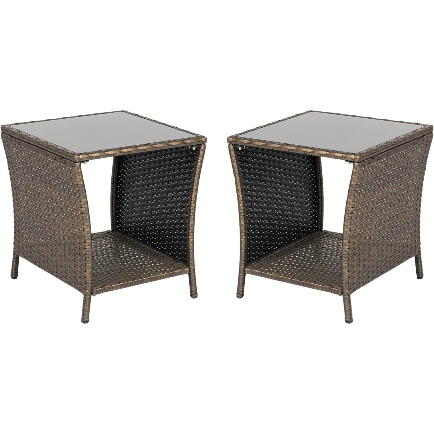 Kinbor Patio Side Tables Outdoor, Outdoor Side Tables Set of 2, 2
