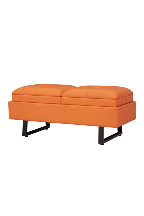 Modern Leather Waiting Room Easy Assembly Reception Chair, Orange