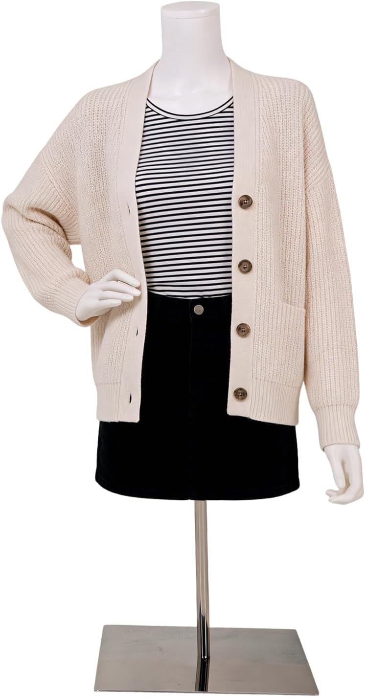 Kinbor White Half Body Female Mannequin - Elegant Female Mannequin with Stable Base, Manne quin Dress Form Display, Detachable Manikins (Upper-Body)