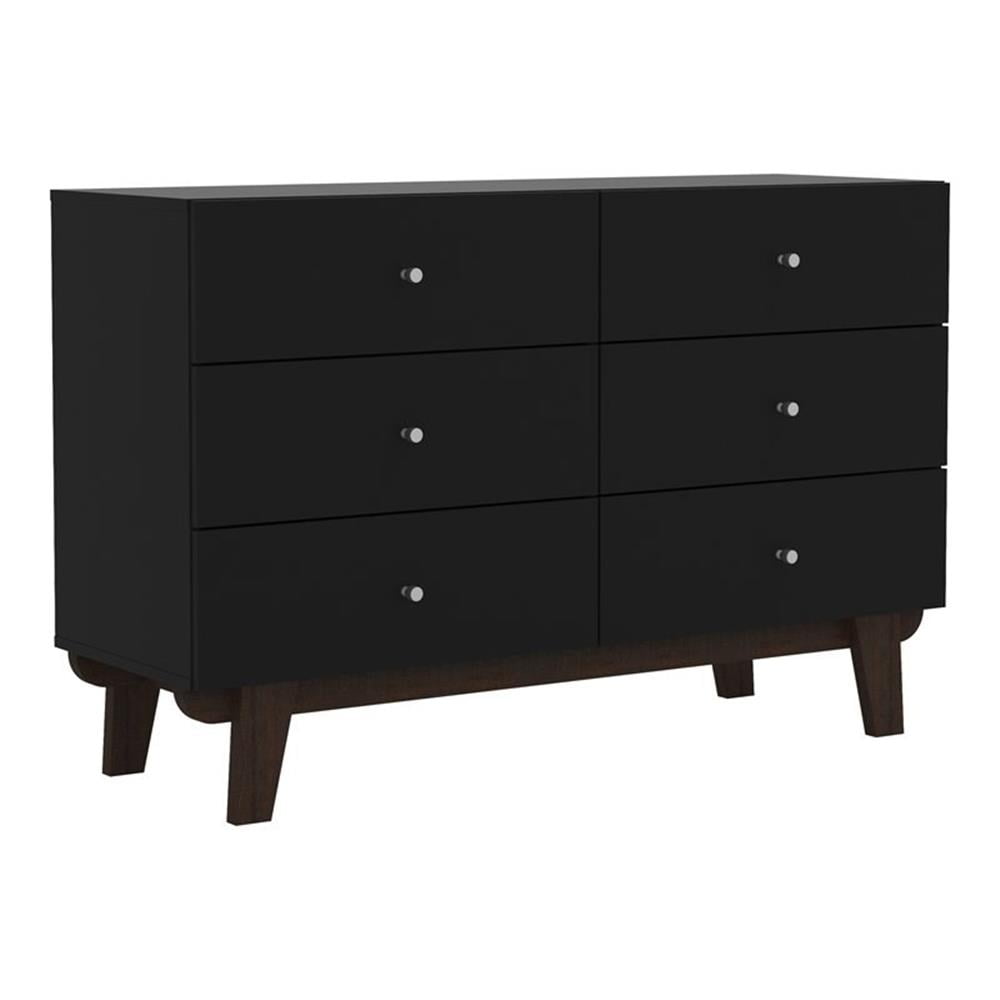 Kincaid Wood 6 Drawer Dresser, Matte Black, by Hillsdale Living Essentials, image size:1000x1000