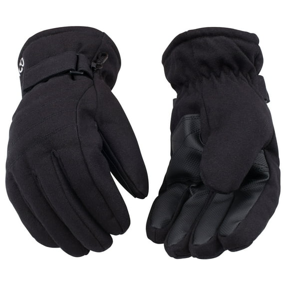 Kinco 1171-M Black Duck Fabric Water Repellent Ski Gloves (Size: Medium)