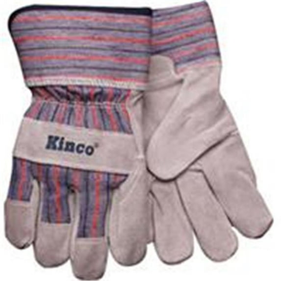 Kinco 1500-Y Gray Suede Cowhide Palm with Safety Cuff, Youth