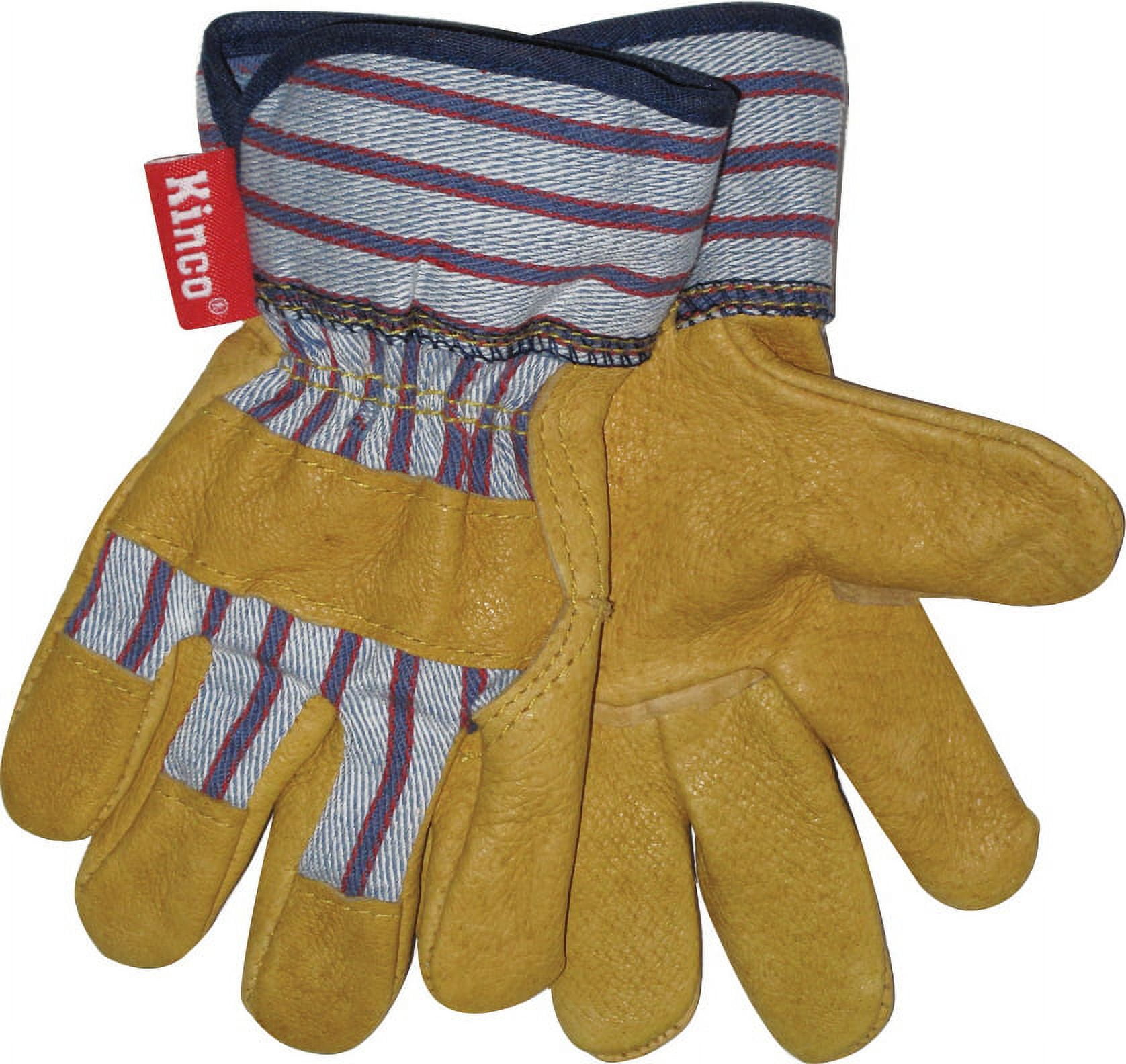 Kinco Women's 1927KWW Winter Gloves - Heatkeep Insulation, Canvas & Pigskin, Knit Wrist, Gold/Small
