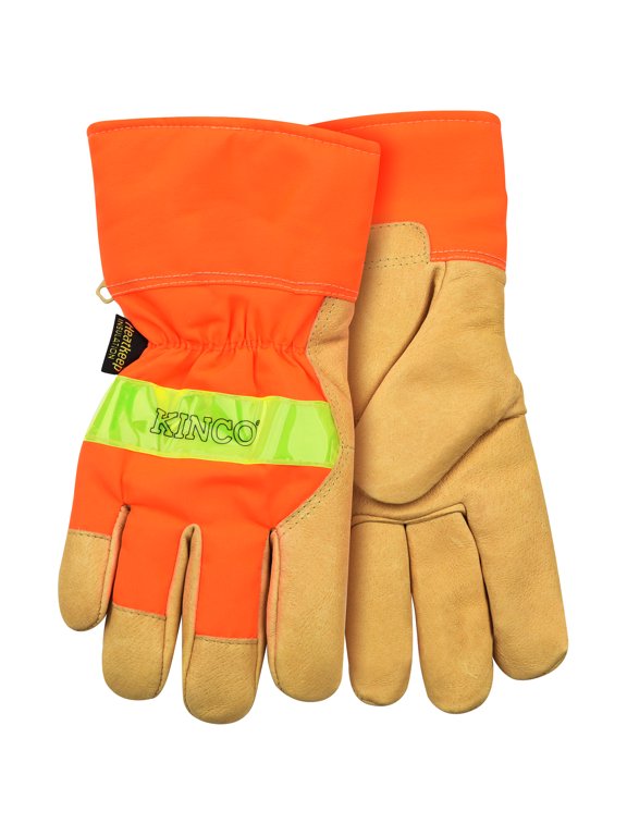 1938-L Safety Cuff Lined Pigskin Leather Work Gloves, Large