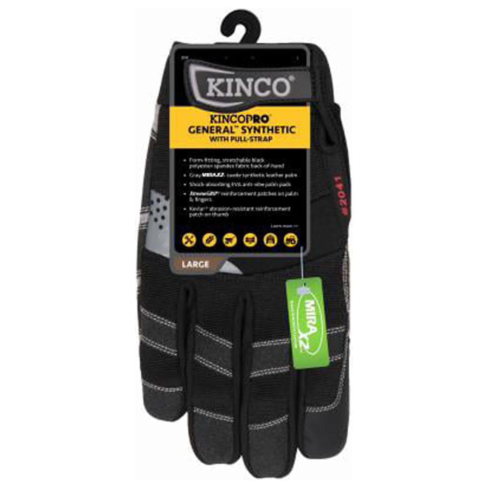 Kinco 2041-L Pro Men's General Purpose Gloves, Gray, Large